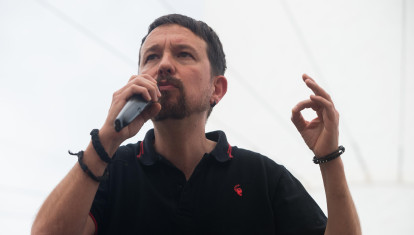 Politiician Pablo Iglesias in an electoral campaign meeting for European elections in Malaga, Spain - 06 Jun 2024
