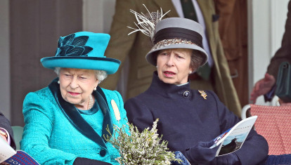 Britain's Queen Elizabeth and Princess Anne at the Braemar Highland Gathering in Braemar, Scotland, Britain, September 1, 2018.