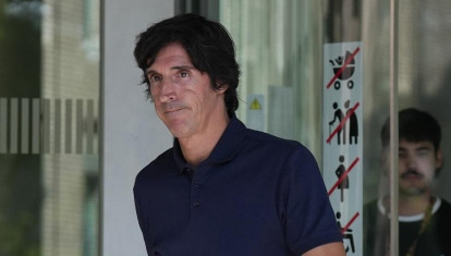 Javier Enríquez Romero sale de la Ciudad de la Justicia de Barcelona tras tomar declaración ante la jueza que investiga el caso Negreira