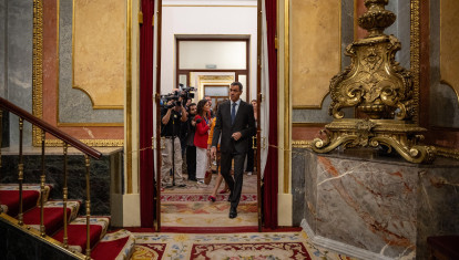 Pedro Sánchez saliendo del hemiciclo del Congreso el pasado miércoles