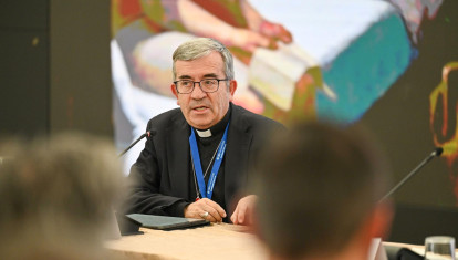 Imagen de el presidente de la Conferencia Episcopal Española durante la clausura