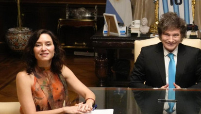Isabel Díaz Ayuso y Javier Milei, este jueves en la Casa Rosada