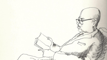 Dámaso Alonso dibujado por Josep Pla-Narbona