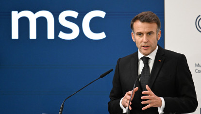 El presidente francés, Emmanuel Macron, interviene en la 62.ª Conferencia de Seguridad de Múnich (MSC) el 13 de febrero de 2026 en Múnich, sur de Alemania.