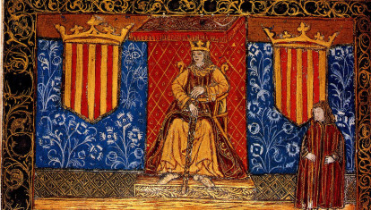 Fernando_II_entre_dos_escudos_del_Señal_Real_de_Aragón