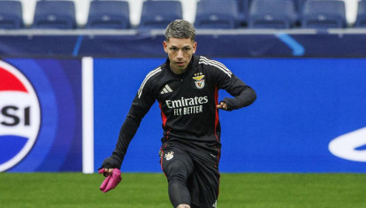 Gianluca Prestianni, durante el entrenamiento del martes en el estadio Santiago Bernabéu