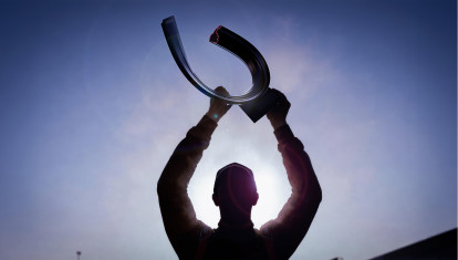 Vistazo del trofeo del Gran Premio de Fórmula 1 de Madrid