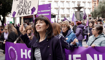 La ministra Ana Redondo, en la manifestación por Día Internacional de la Mujer en Valladolid