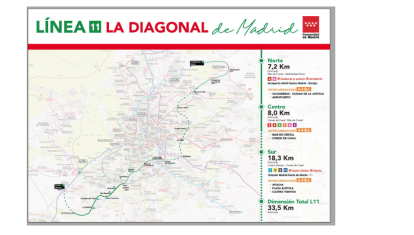 Plano de la ampliación de la Línea 11 de Metro de Madrid