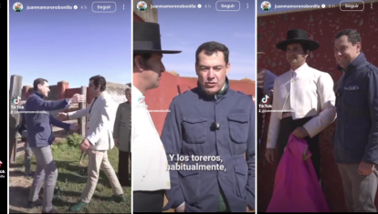 Publicación de TikTok de Juanma Moreno con Morante de la Puebla