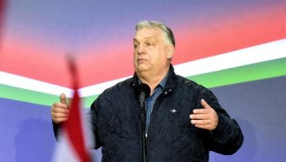 Viktor Orbán durante un mitin de campaña