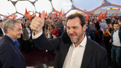 El ministro de Transportes y Movilidad Sostenible, Óscar Puente, durante el cierre de la campaña del PSOE en Castilla y León