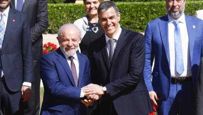 Pedro Sánchez, y el presidente brasileño, Luiz Inácio Lula da Silva