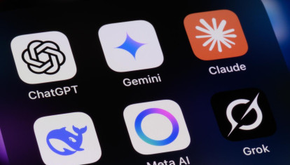 Toronto, Canada - May 9, 2025: AI assistant apps on a smartphone - OpenAI ChatGPT, Google Gemini, Anthropic Claude, DeepSeek, Meta AI, and xAI Grok.
