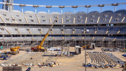 Imagen del interior del Nuevo Mestalla en plenas obras.