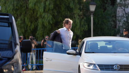 David Sánchez llegando a la Audiencia de Badajoz