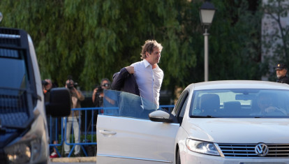 David Sánchez llegando a la Audiencia de Badajoz