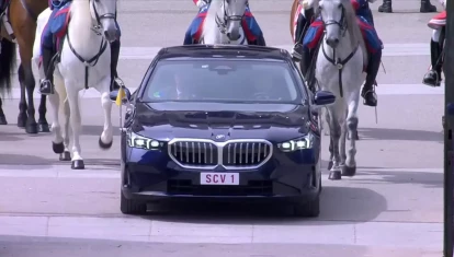 Imagen de uno de los coches de la marca BMW que ha usado en Madrid Leon XIV