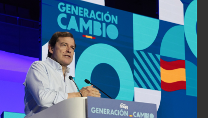 El presidente del PP de Castilla y León, Alfonso Fernández Mañueco, en la clausura del  XVI Congreso Nacional de NNGG que se celebra en Valladolid