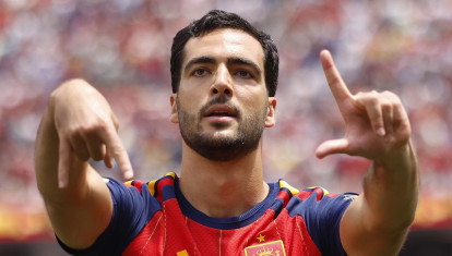 Mikel Merino celebra el gol que dio la victoria a España ante Bélgica en el Mundial 2026