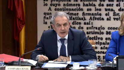 Zapatero, durante su declaración ante el Senado el pasado marzo