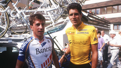 Perico Delgado y Miguel Indurain, en el Tour de Francia de 1991
