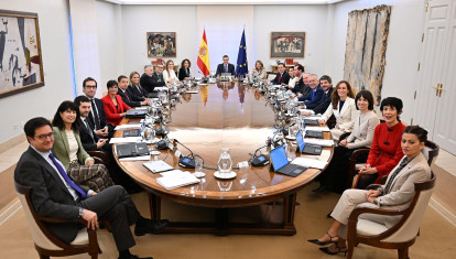 Imagen de la mesa del Consejo de Ministros, en una reunión reciente