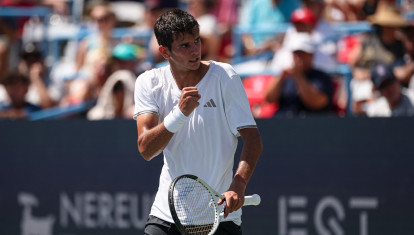 WASHINGTON, DC - AUGUST 03: Rafael Jodar of Spain celebrates after a point against Taylor Fritz of the United States in the men's singles championship match on the final day of the Mubadala DC Open 2026 at William H.G. FitzGerald Tennis Center on August 3, 2026 in Washington, DC. Scott Taetsch/Getty Images/AFP (Photo by Scott Taetsch / GETTY IMAGES NORTH AMERICA / Getty Images via AFP)