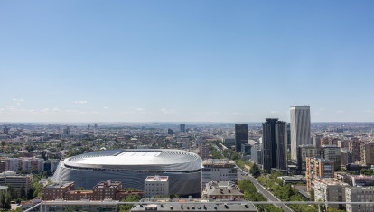Vista panorámica del estadio Santiago Bernabéu