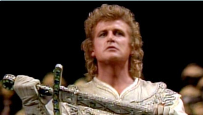 Peter Hofmann durante la representación de una ópera de Wagner