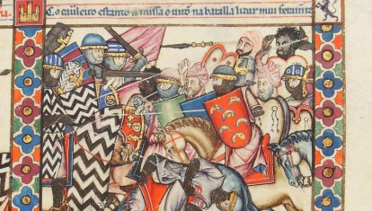 Batalla entre cristianos y musulmanes en las Cantigas de Santa María