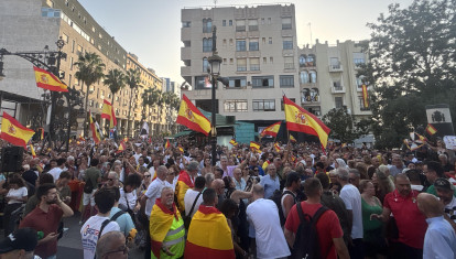Imagen tomada este domingo durante la concentración convocada en Ceuta