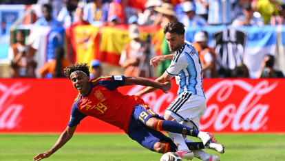 (Foto de ARCHIVO)
19 July 2026, US, East Rutherford: Spain's Lamine Yamal (L) and Argentina's Nicolas Tagliafico battle for the ball during the 2026 FIFA World Cup final soccer match between Spain and Argentina at New York-New Jersey Stadium (MetLife Stadium). Photo: Tom Weller/dpa

19/7/2026 ONLY FOR USE IN SPAIN