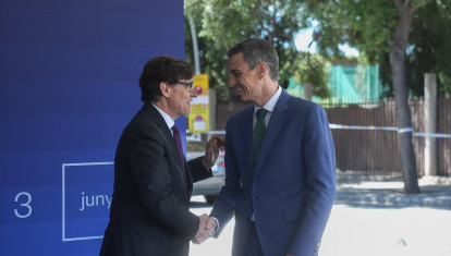 Salvador Illa y Pedro Sánchez, en una imagen de archivo, en Barcelona