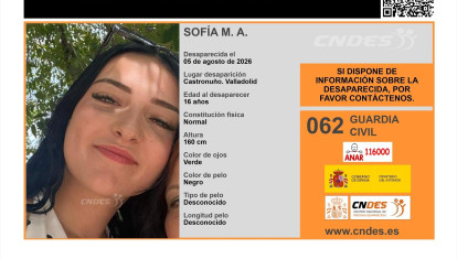 Buscan a una menor de 16 años desaparecida desde el 5 de agosto en Castronuño (Valladolid)