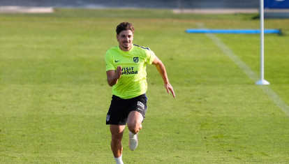Julián Álvarez, durante un entrenamiento con el Atlético de Madrid