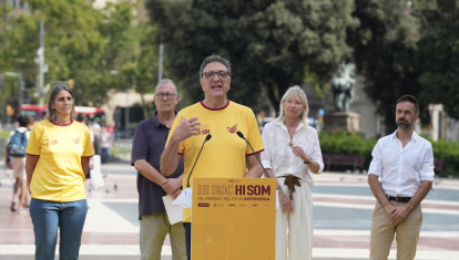 El presidente de la ANC, Josep Vila, en la presentación de la concentración por la Diada