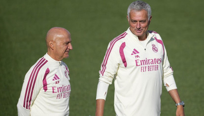 José Mourinho junto a Antonio Pintus en un entrenamiento del Real Madrid