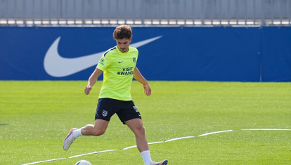 Julián Álvarez, durante un entrenamiento con el Atlético de Madrid