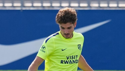 Julián Álvarez, durante un entrenamiento con el Atlético de Madrid