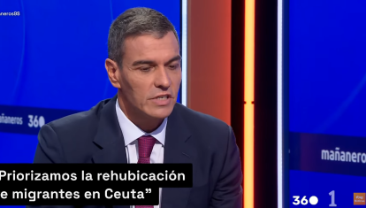 El rótulo con la falta de ortografía en la entrevista a Sánchez en La 1
