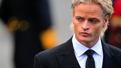 Marius Borg en el funeral del Rey Harald V