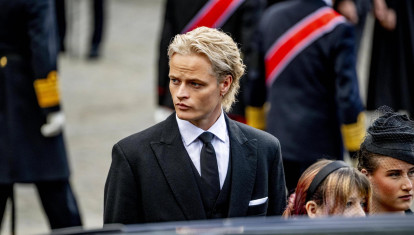 Marius Borg en el funeral de Estado del Rey Harald V