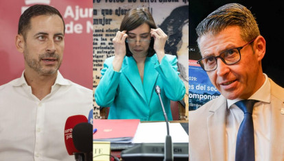 Diseño con imágenes de archivo de, de izquierda a derecha, Carlos Fernández Bielsa, Diana Morant y Toni González