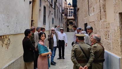 Uno de los rodajes sobre la represión, en una calle de Palma