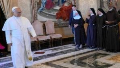 León XIV en su audiencia con las monjas clarisas