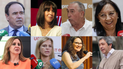 Diseño con fotos de los candidatos a la Generalitat Valenciana y al Ayuntamiento de la capital