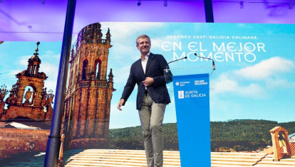 El presidente Alfonso Rueda durante la presentación