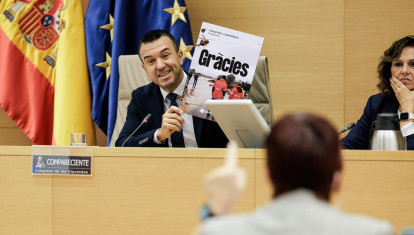 Imagen del presidente de la Diputación de Valencia, Vicente Mompó, durante su segunda comparecencia ante la Comisión de Investigación sobre la dana, en el Congreso de los Diputados.