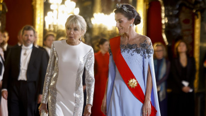 Brigitte Macron y la Reina Letizia, en el Palacio Real